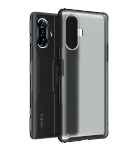 Rugged Frosted Semi Transparent PC Shock Proof Slim Back Cover for Xiaomi Poco F3 GT, 6.67 inch, Black