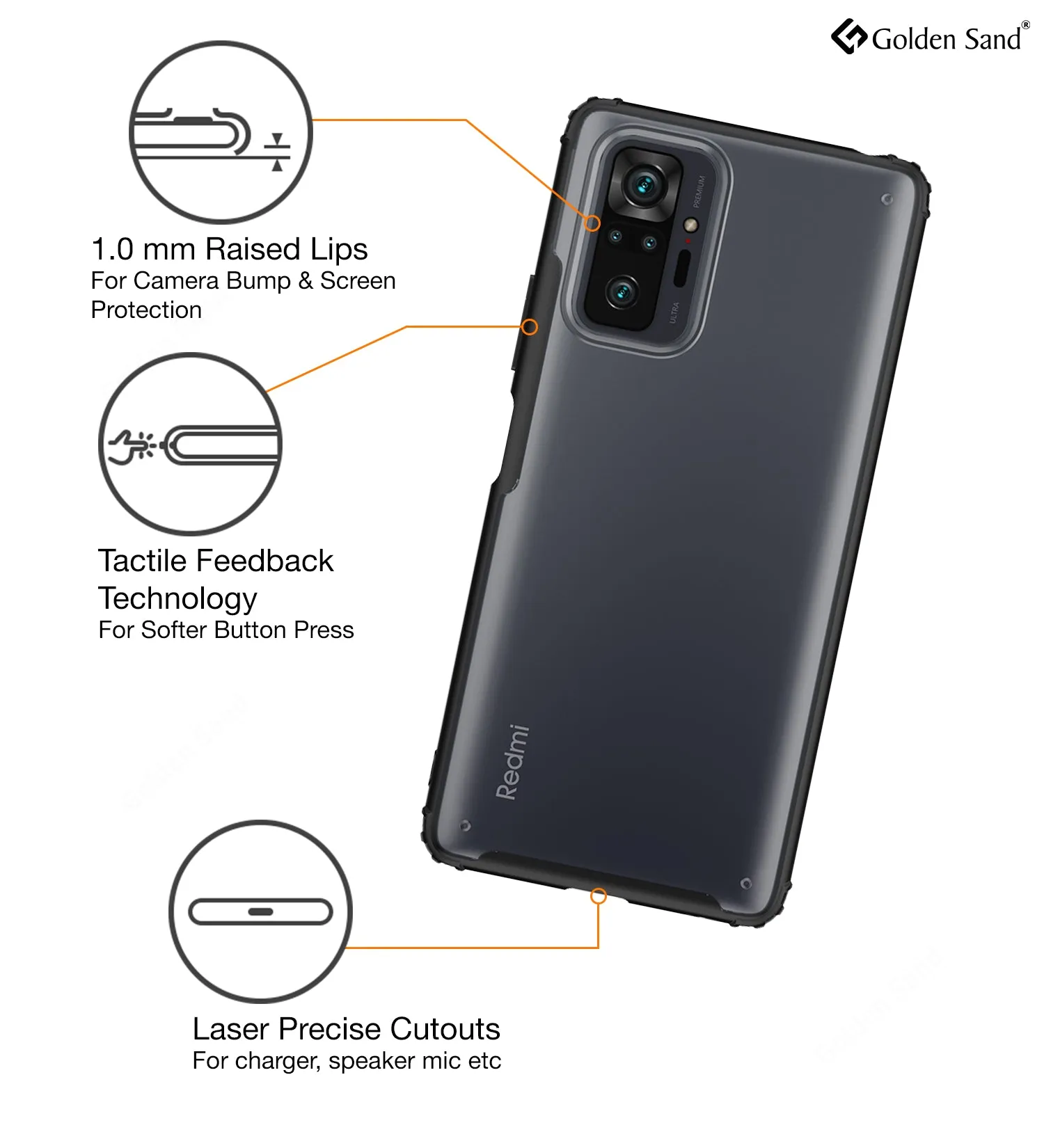 Rugged Frosted Semi Transparent PC Shock Proof Slim Back Cover for Xiaomi Redmi Note 10 Pro, Xiaomi Redmi Note 10 Pro Max, 6.67 inch, Black