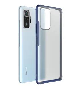 Rugged Frosted Semi Transparent PC Shock Proof Slim Back Cover for Xiaomi Redmi Note 10 Pro, Xiaomi Redmi Note 10 Pro Max, 6.67 inch, Blue