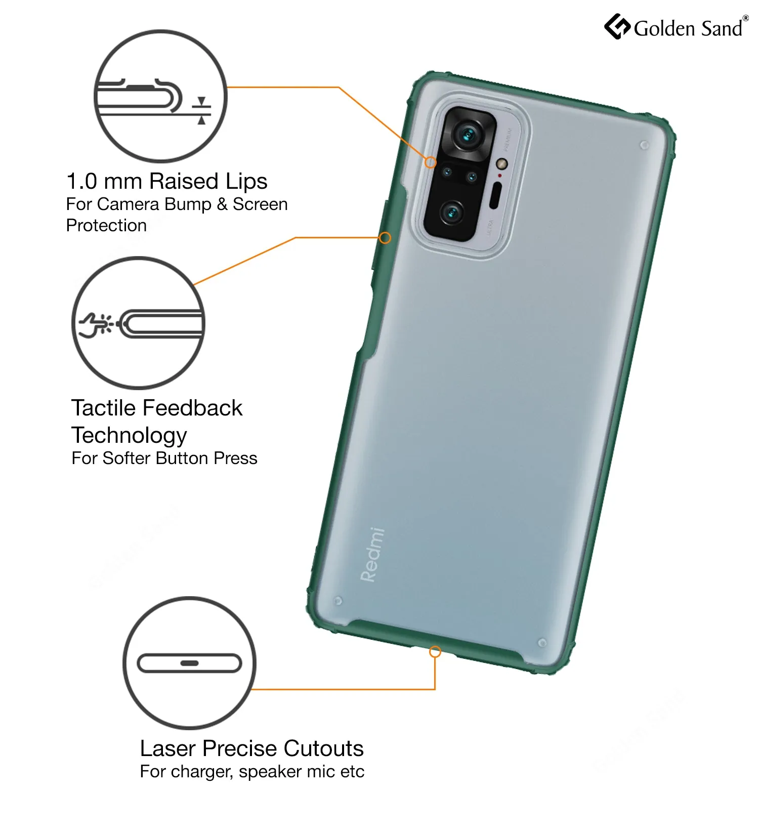 Rugged Frosted Semi Transparent PC Shock Proof Slim Back Cover for Xiaomi Redmi Note 10 Pro, Xiaomi Redmi Note 10 Pro Max, 6.67 inch, Green