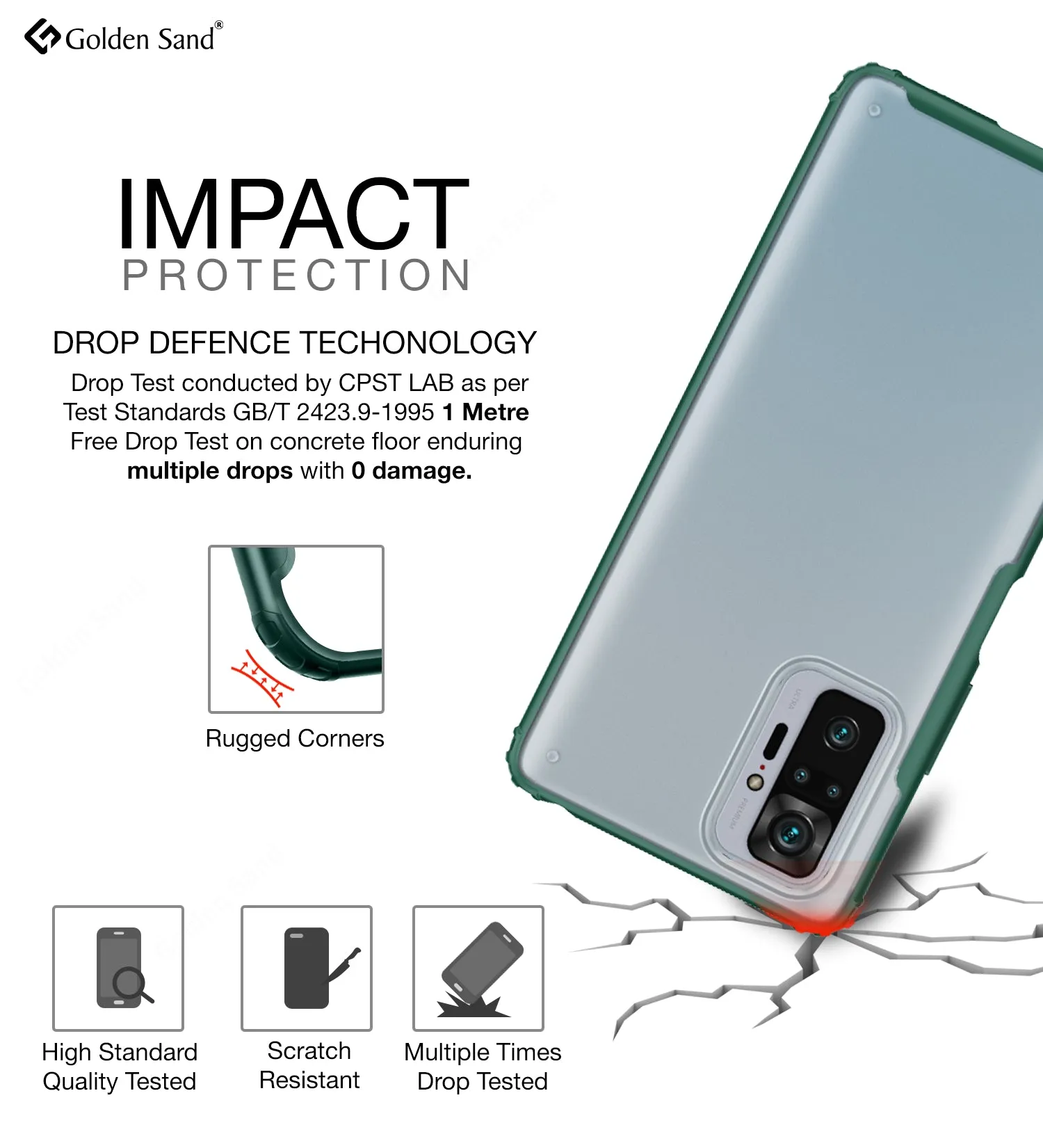 Rugged Frosted Semi Transparent PC Shock Proof Slim Back Cover for Xiaomi Redmi Note 10 Pro, Xiaomi Redmi Note 10 Pro Max, 6.67 inch, Green