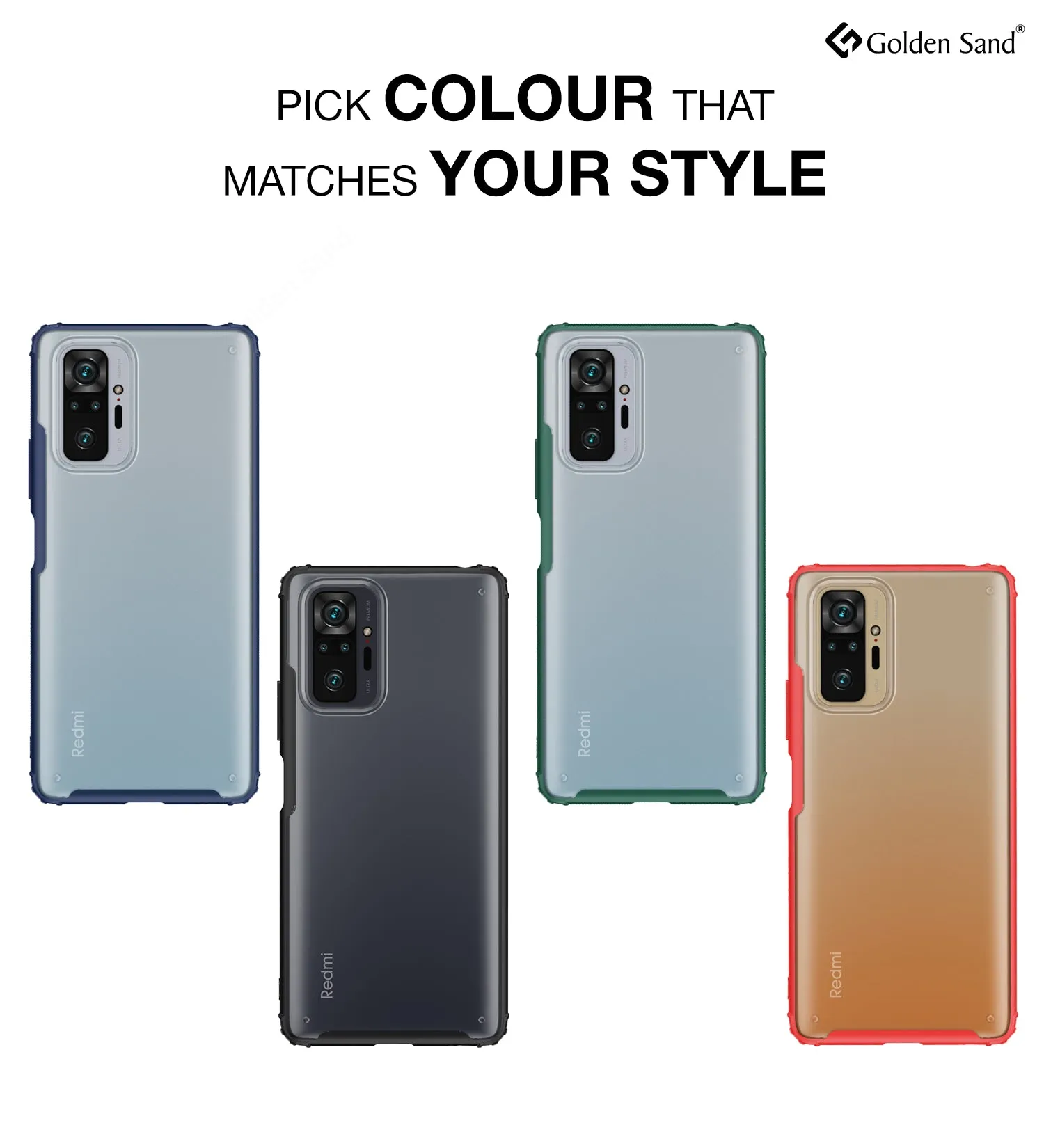 Rugged Frosted Semi Transparent PC Shock Proof Slim Back Cover for Xiaomi Redmi Note 10 Pro, Xiaomi Redmi Note 10 Pro Max, 6.67 inch, Green