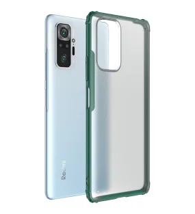 Rugged Frosted Semi Transparent PC Shock Proof Slim Back Cover for Xiaomi Redmi Note 10 Pro, Xiaomi Redmi Note 10 Pro Max, 6.67 inch, Green