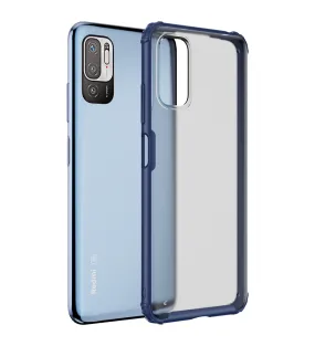Rugged Frosted Semi Transparent PC Shock Proof Slim Back Cover for Xiaomi Redmi Note 10T 5G, Poco M3 Pro 5G, 6.5 inch, Blue