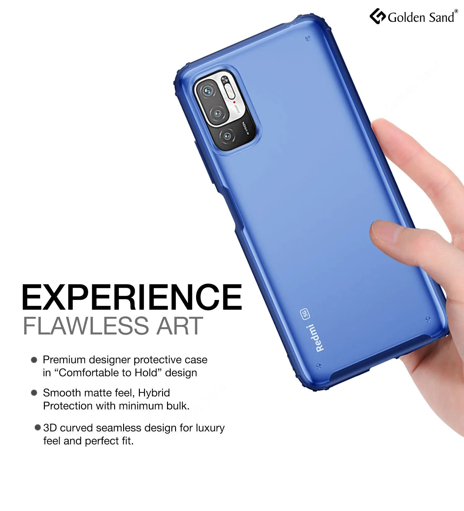 Rugged Frosted Semi Transparent PC Shock Proof Slim Back Cover for Xiaomi Redmi Note 10T 5G, Poco M3 Pro 5G, 6.5 inch, Blue