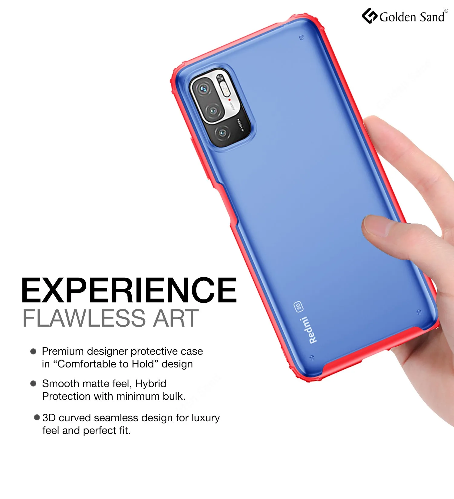 Rugged Frosted Semi Transparent PC Shock Proof Slim Back Cover for Xiaomi Redmi Note 10T 5G, Poco M3 Pro 5G, 6.5 inch, Red