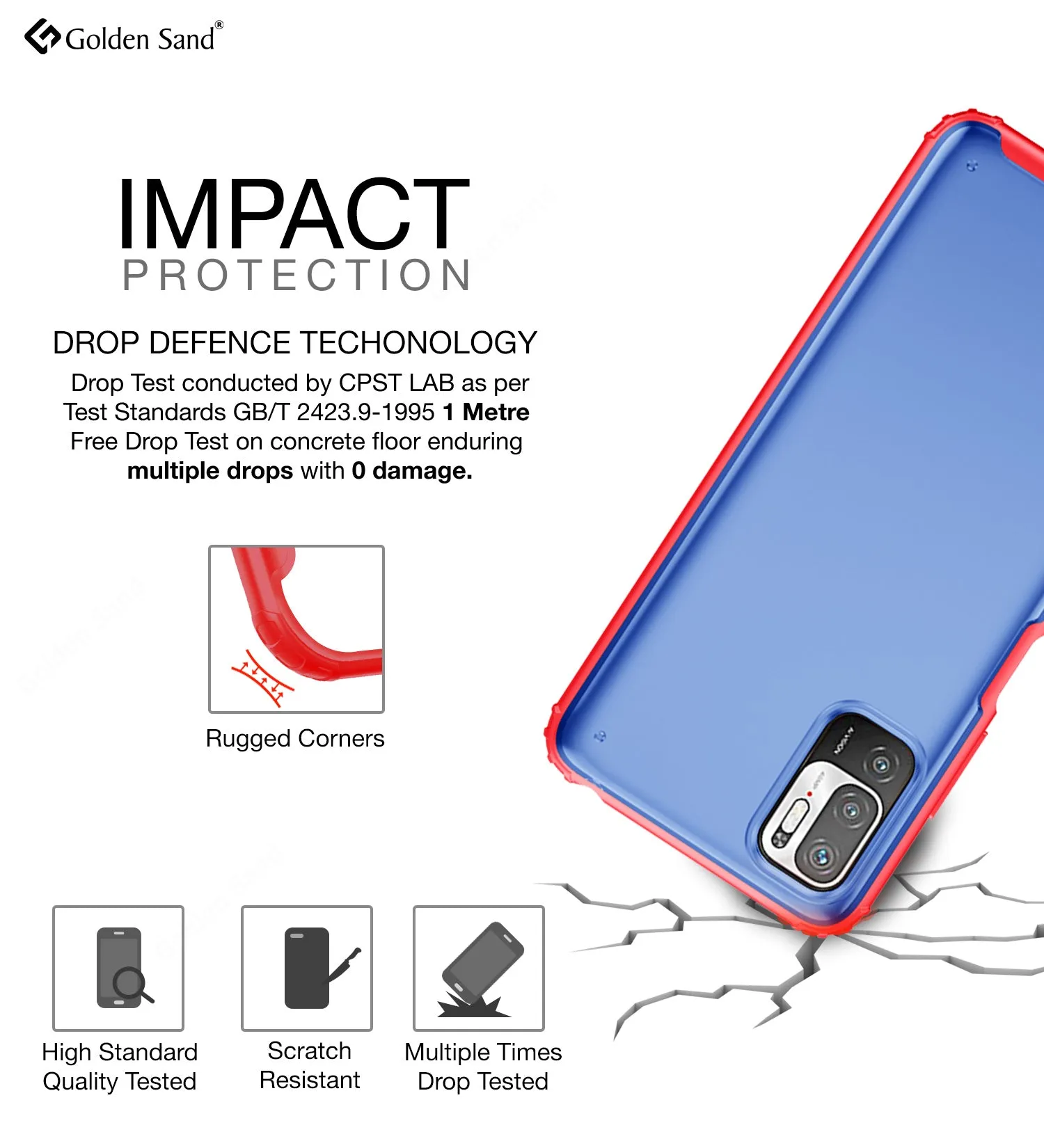 Rugged Frosted Semi Transparent PC Shock Proof Slim Back Cover for Xiaomi Redmi Note 10T 5G, Poco M3 Pro 5G, 6.5 inch, Red