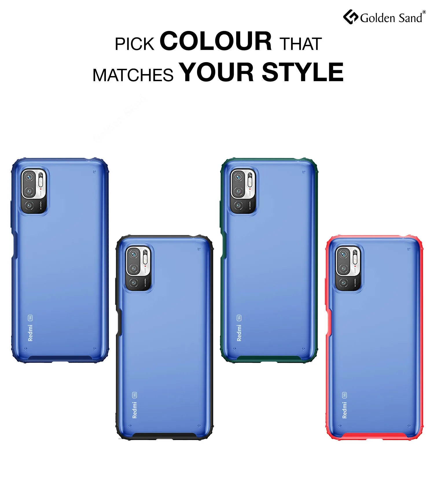 Rugged Frosted Semi Transparent PC Shock Proof Slim Back Cover for Xiaomi Redmi Note 10T 5G, Poco M3 Pro 5G, 6.5 inch, Red