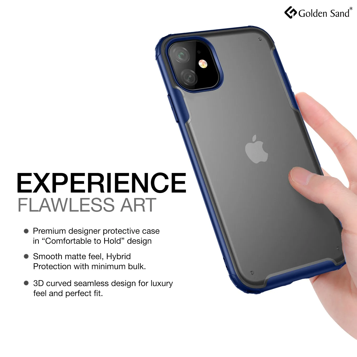 Rugged Frosted Series Hybrid Translucent Back Cover for Apple iPhone 11 6.1 inch, Blue