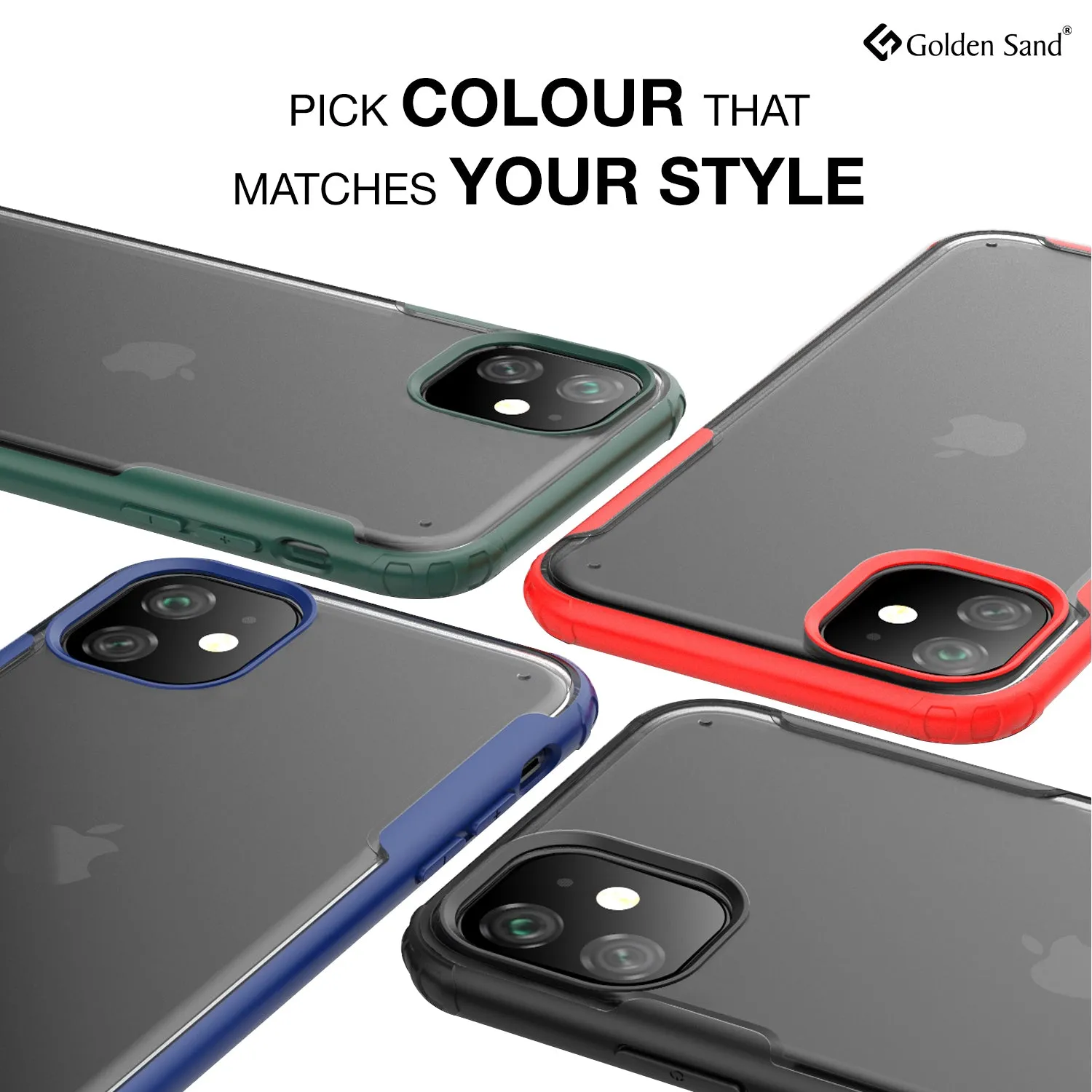 Rugged Frosted Series Hybrid Translucent Back Cover for Apple iPhone 11 6.1 inch, Blue