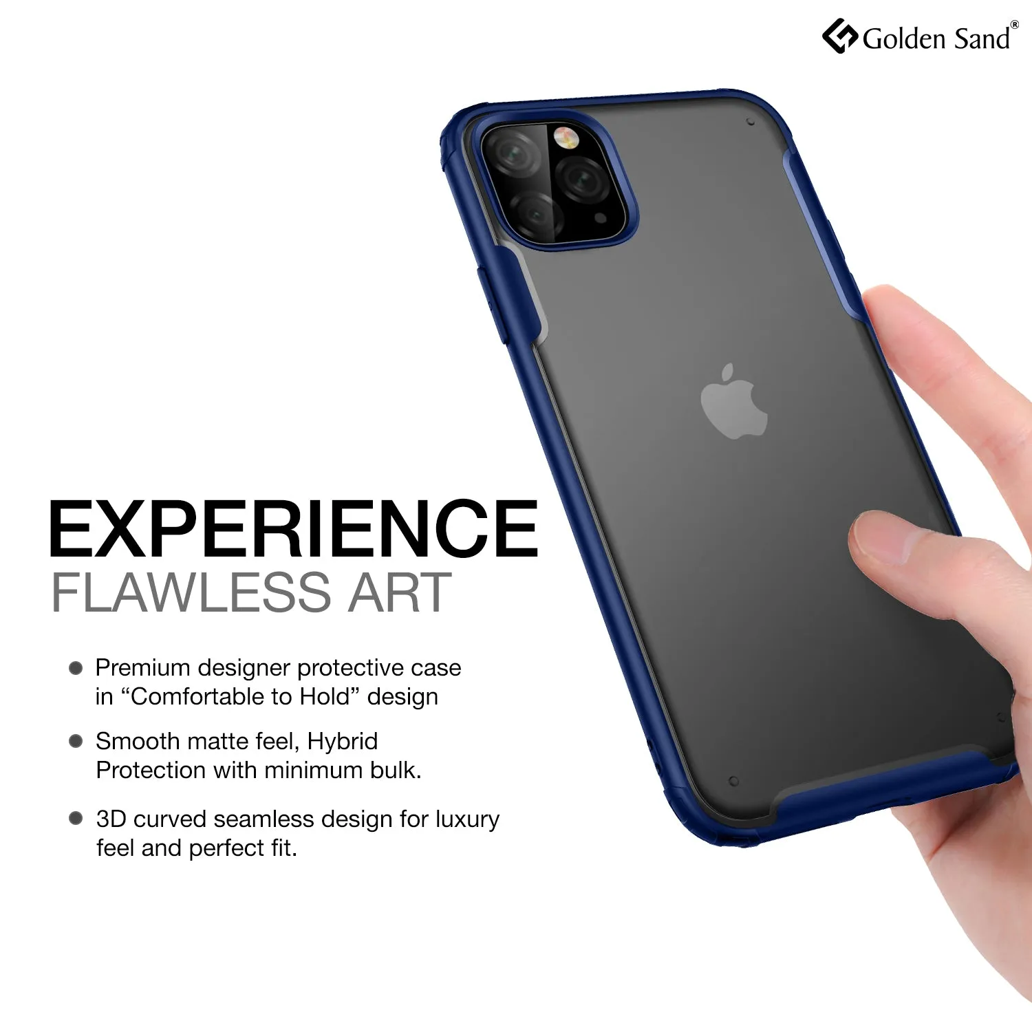 Rugged Frosted Series Hybrid Translucent Back Cover for Apple iPhone 11 Pro 5.8 inch, Blue