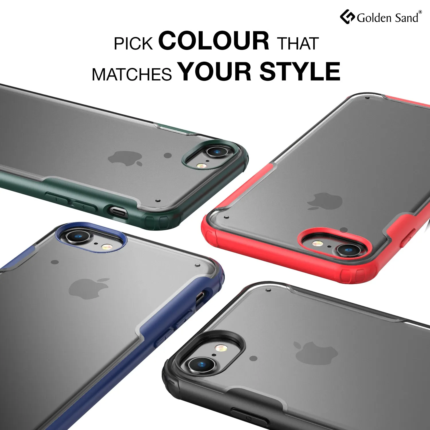 Rugged Frosted Series Hybrid Translucent Back Cover for Apple iPhone 6, 6s, 7, 8, SE 2020 4.7 inch, Blue