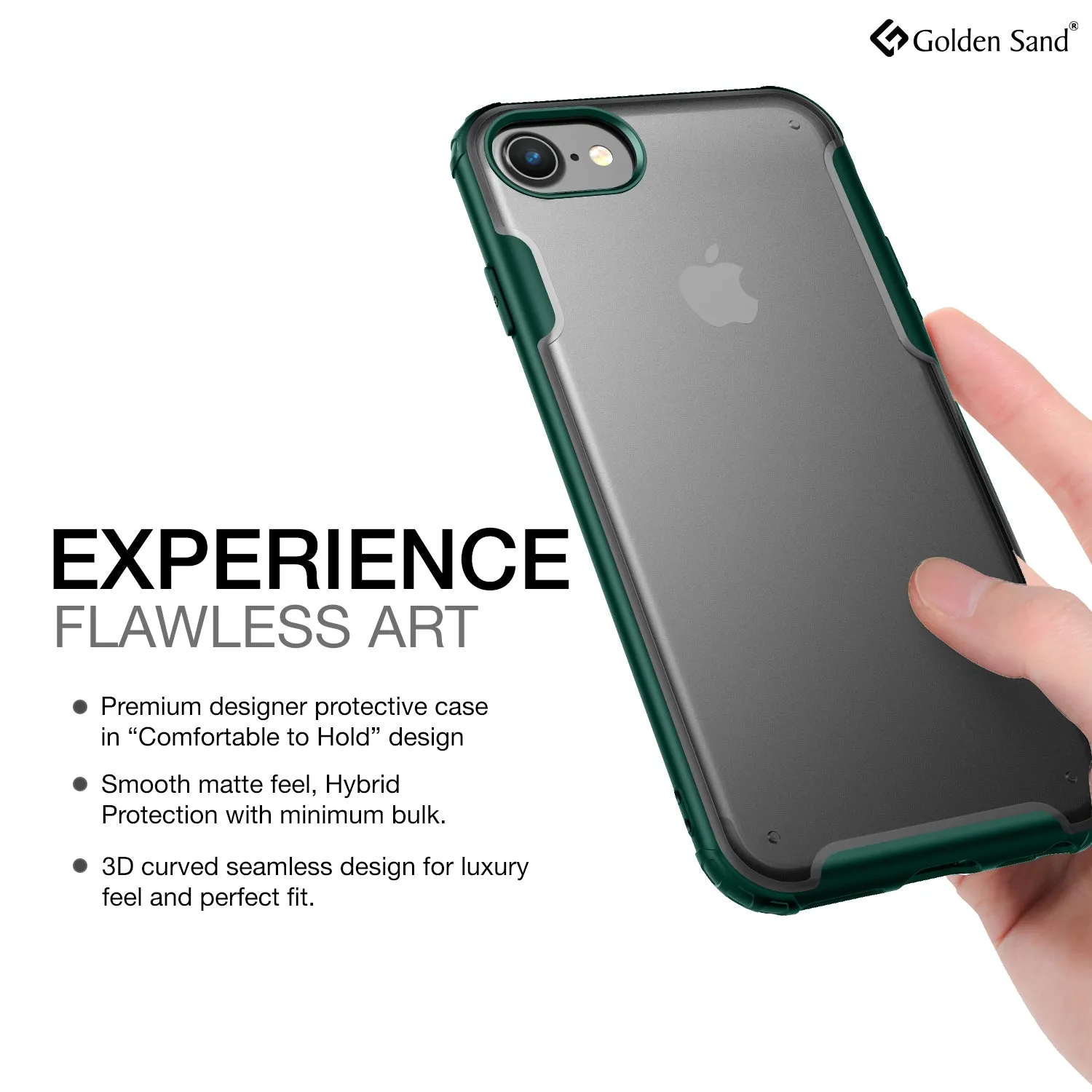 Rugged Frosted Series Hybrid Translucent Back Cover for Apple iPhone 6, 6s, 7, 8, SE 2020 4.7 inch, Green