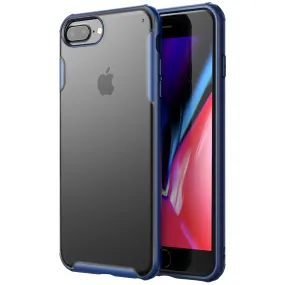 Rugged Frosted Series Hybrid Translucent Back Cover for Apple iPhone 6 Plus, 7 Plus, 8 Plus 5.5 inch, Blue