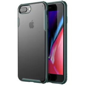 Rugged Frosted Series Hybrid Translucent Back Cover for Apple iPhone 6 Plus, 7 Plus, 8 Plus 5.5 inch, Green