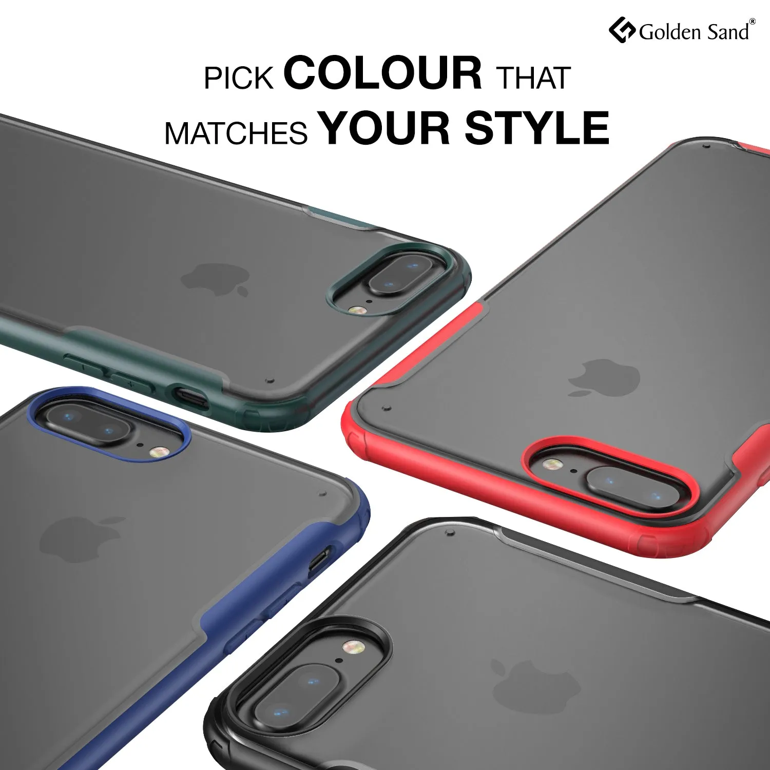 Rugged Frosted Series Hybrid Translucent Back Cover for Apple iPhone 6 Plus, 7 Plus, 8 Plus 5.5 inch, Red