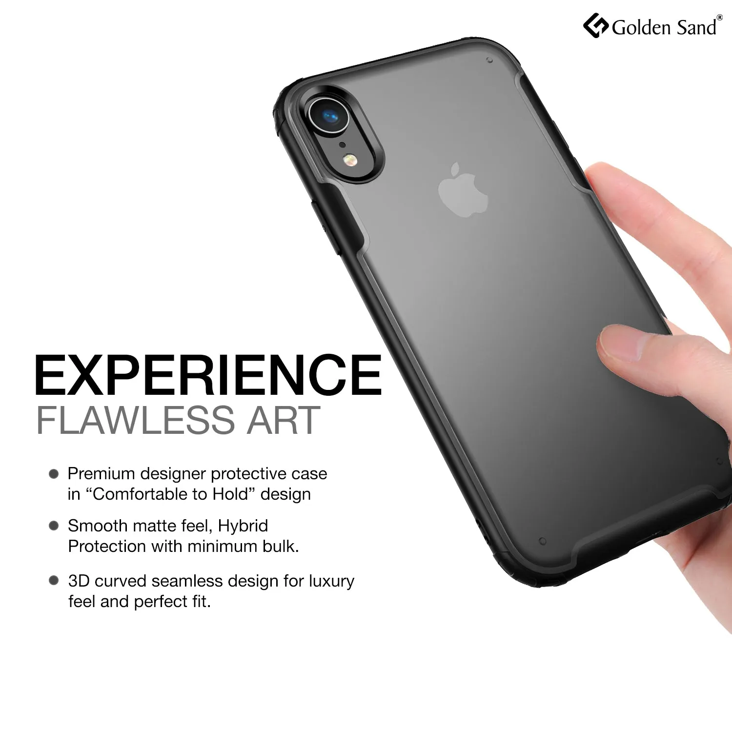 Rugged Frosted Series Hybrid Translucent Back Cover for Apple iPhone XR 6.1 inch, Black