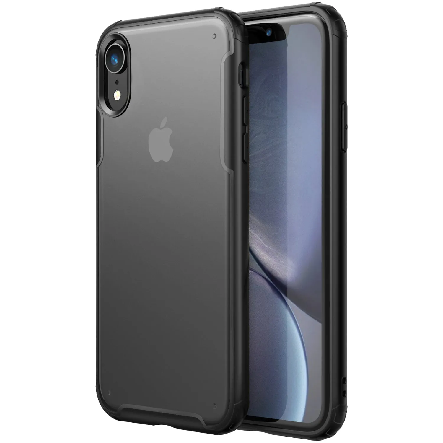 Rugged Frosted Series Hybrid Translucent Back Cover for Apple iPhone XR 6.1 inch, Black