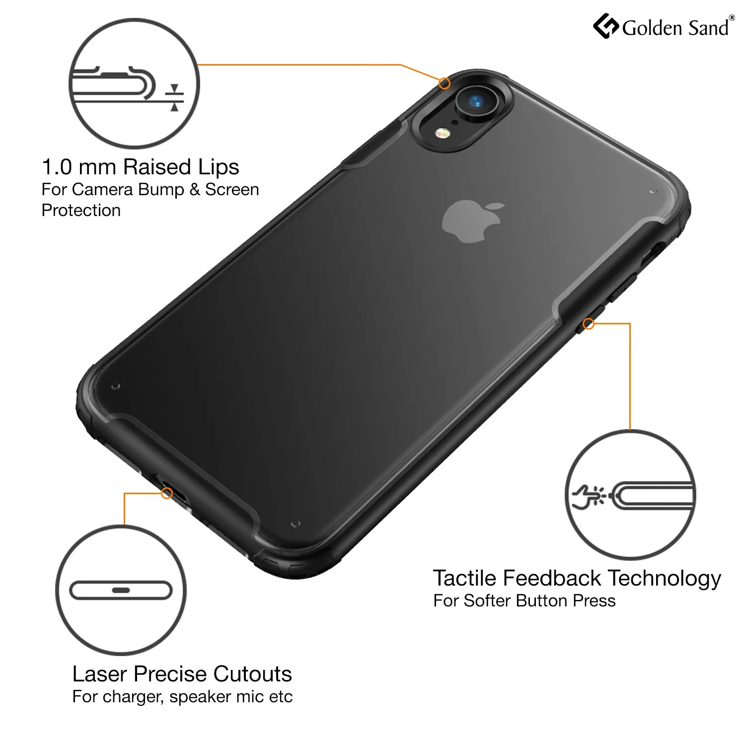 Rugged Frosted Series Hybrid Translucent Back Cover for Apple iPhone XR 6.1 inch, Black