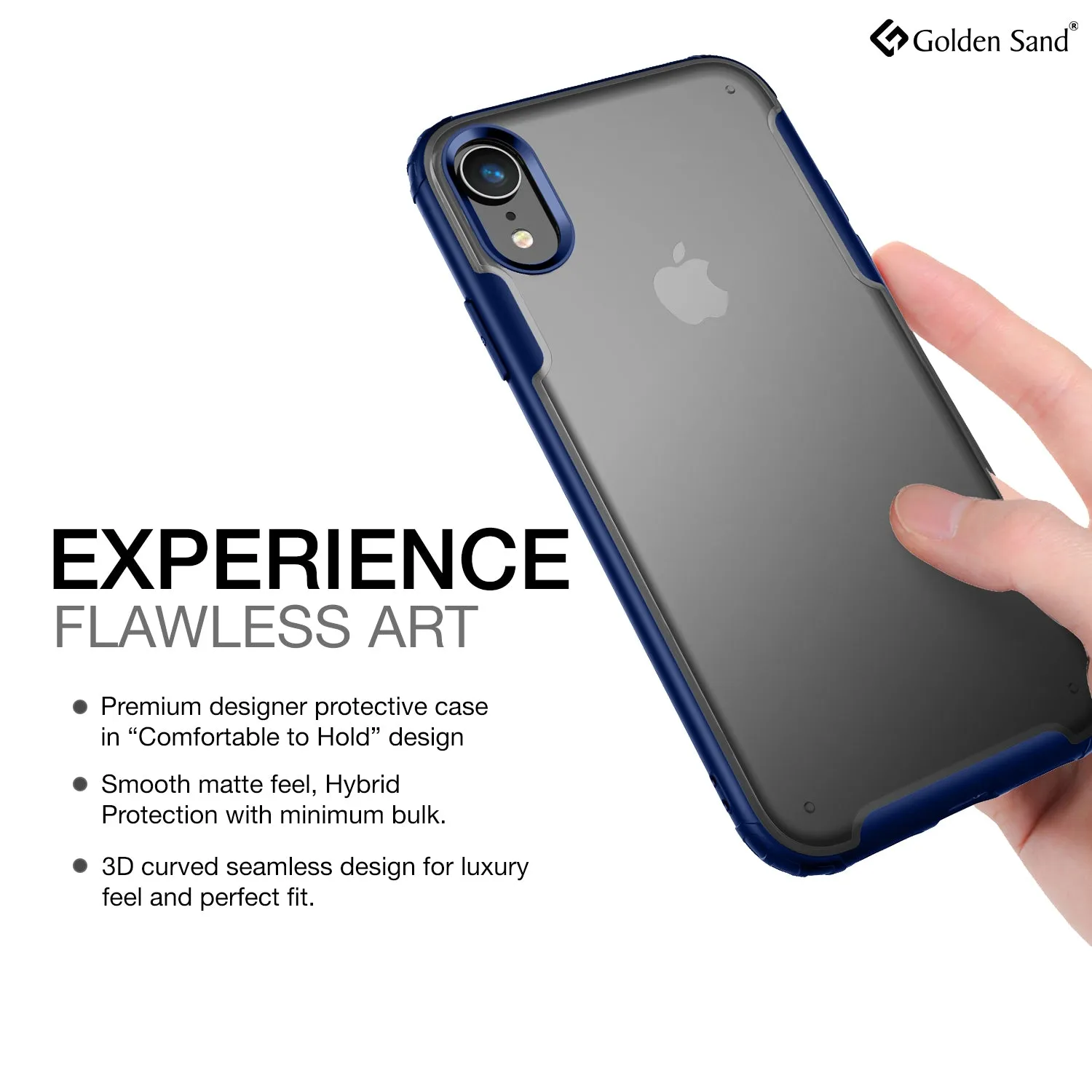 Rugged Frosted Series Hybrid Translucent Back Cover for Apple iPhone XR 6.1 inch, Blue