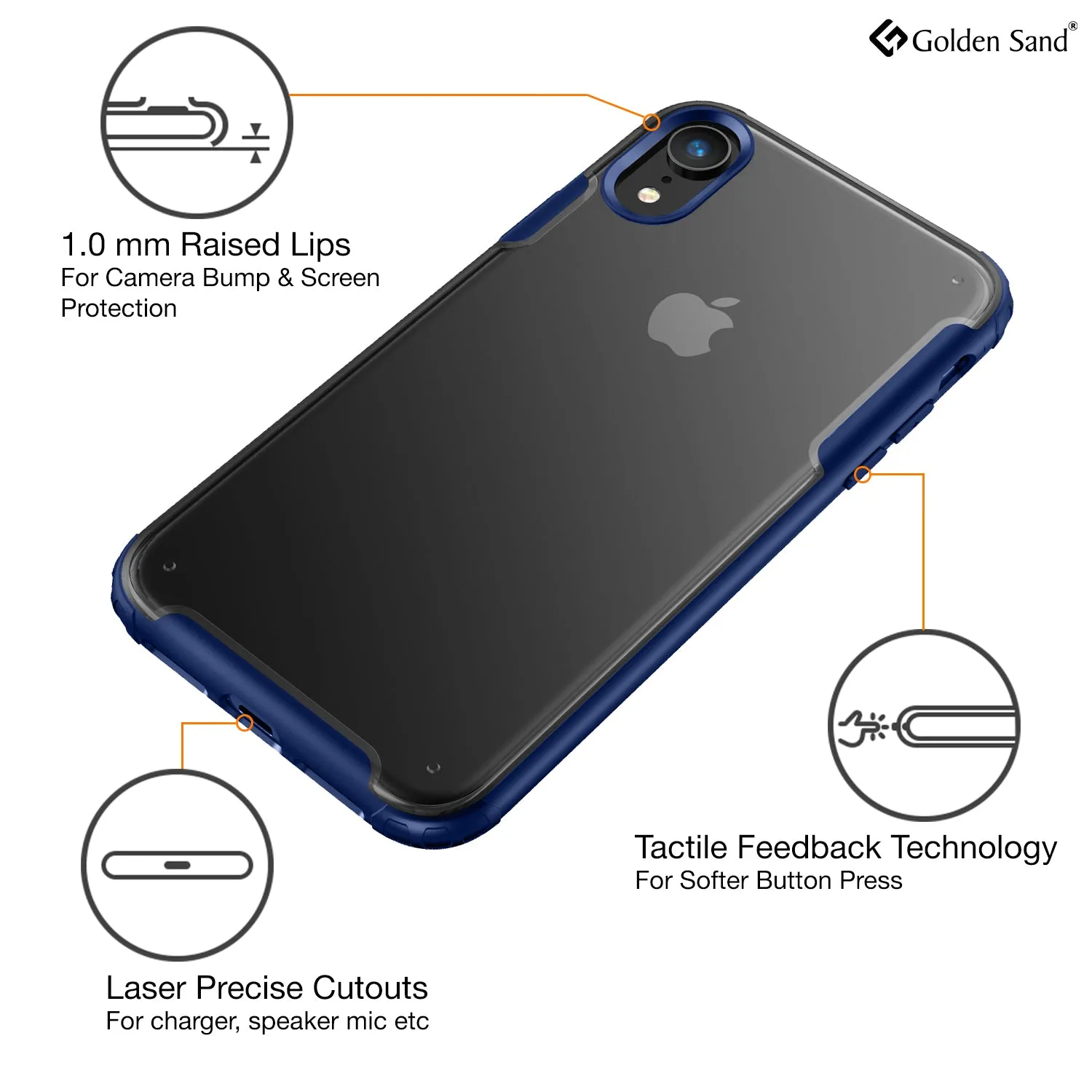 Rugged Frosted Series Hybrid Translucent Back Cover for Apple iPhone XR 6.1 inch, Blue