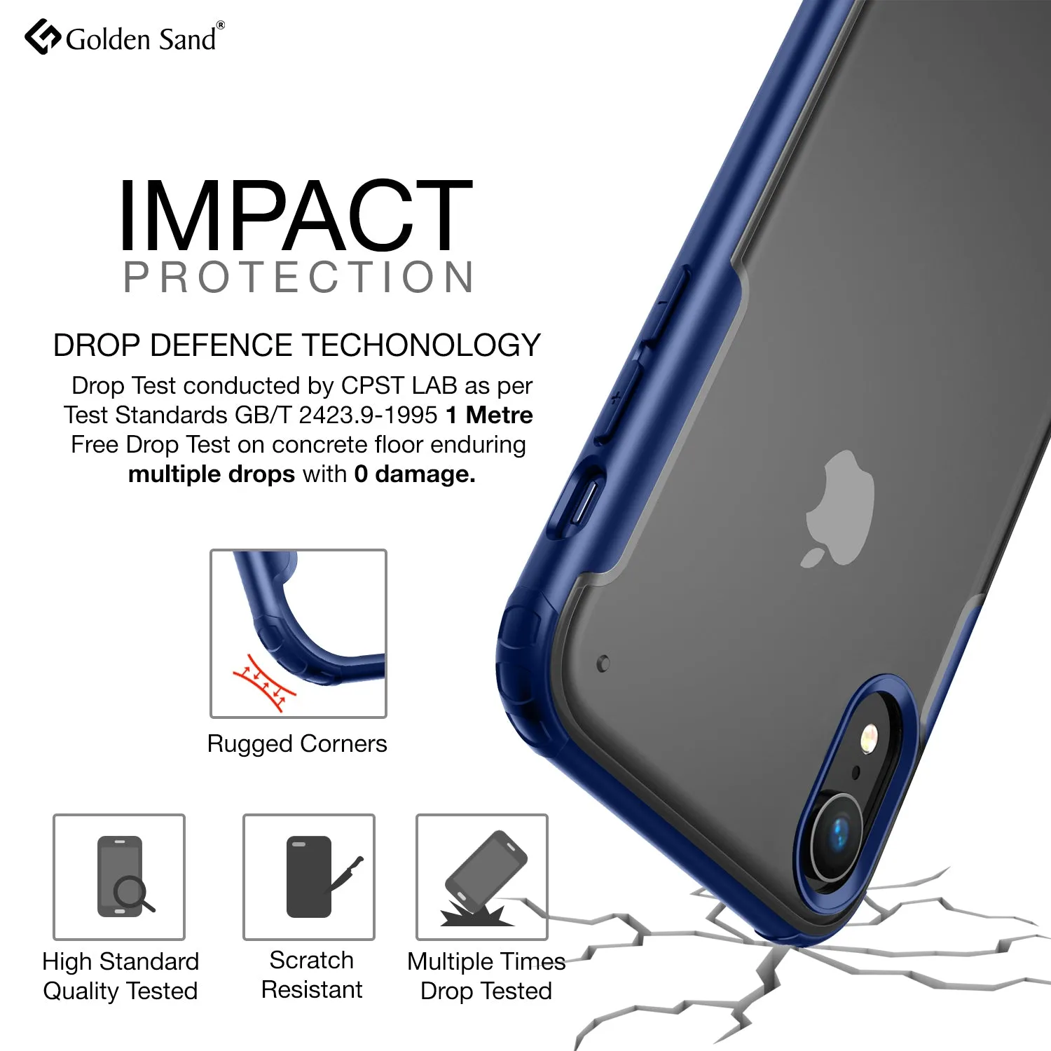 Rugged Frosted Series Hybrid Translucent Back Cover for Apple iPhone XR 6.1 inch, Blue