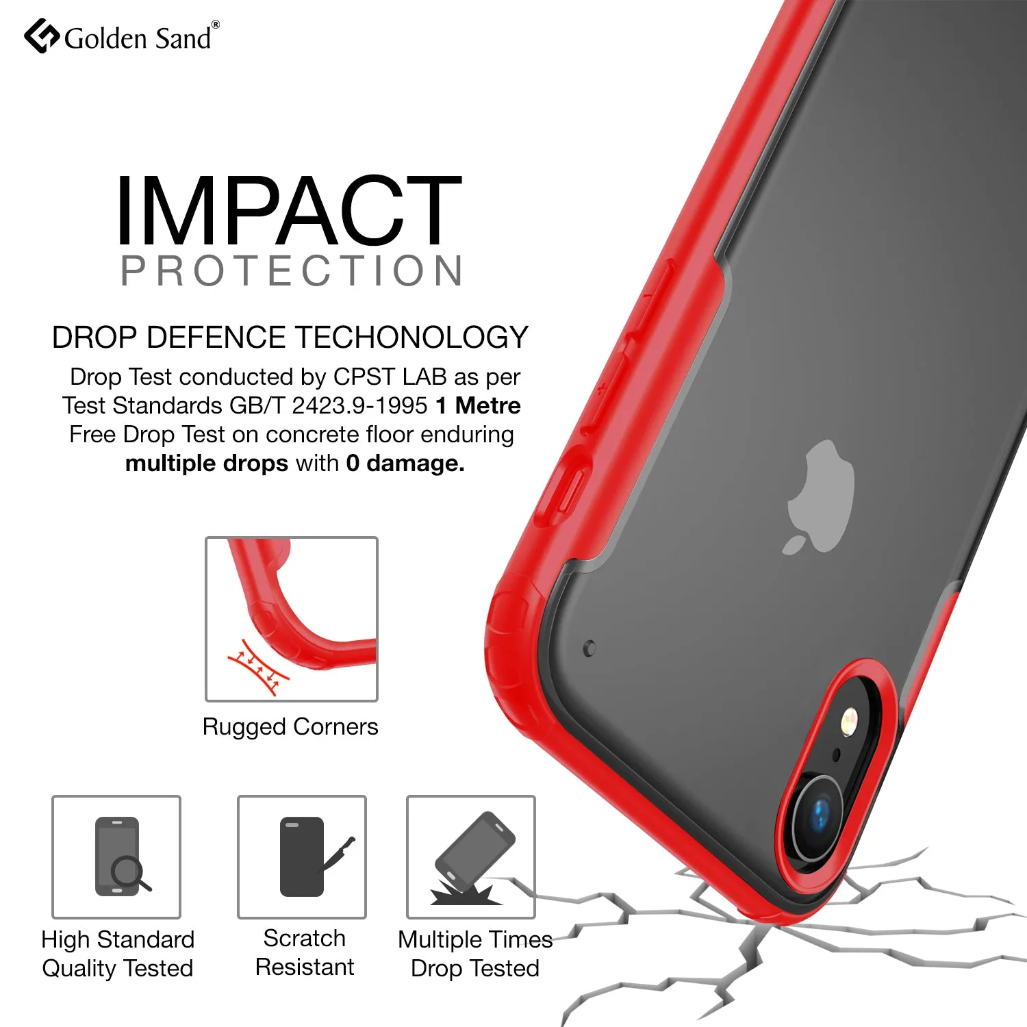 Rugged Frosted Series Hybrid Translucent Back Cover for Apple iPhone XR 6.1 inch, Red