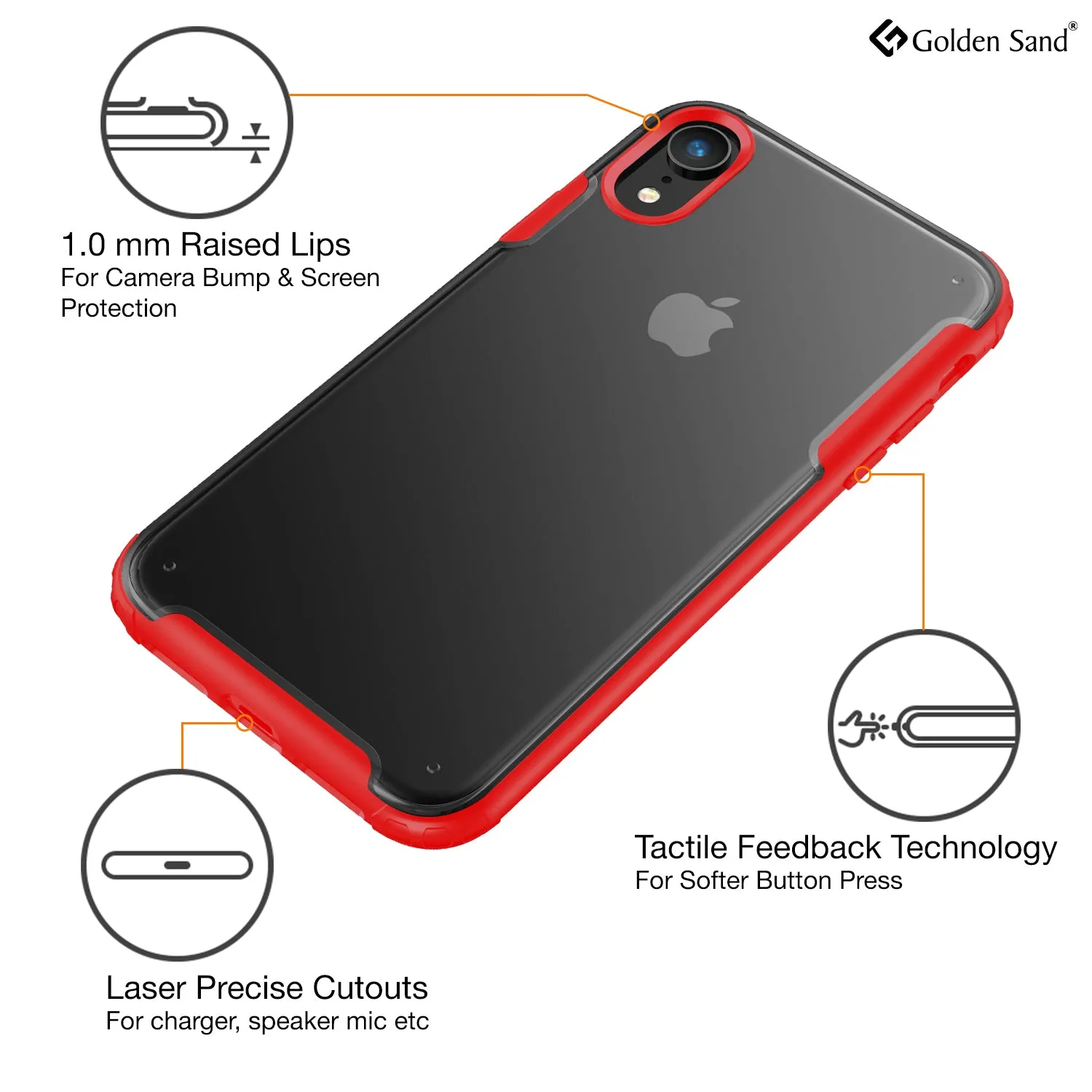 Rugged Frosted Series Hybrid Translucent Back Cover for Apple iPhone XR 6.1 inch, Red