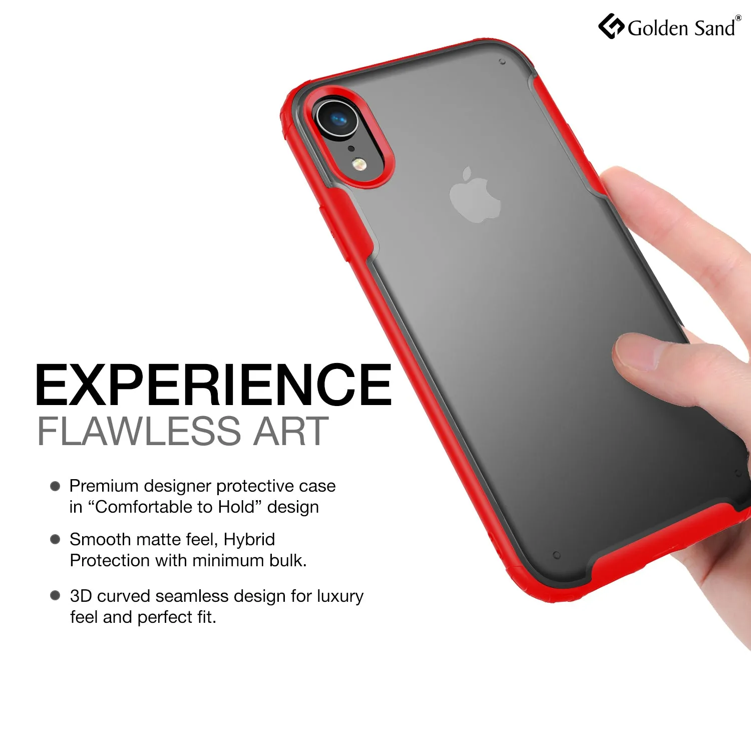 Rugged Frosted Series Hybrid Translucent Back Cover for Apple iPhone XR 6.1 inch, Red