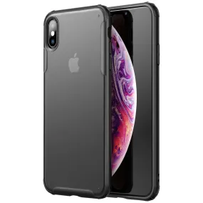 Rugged Frosted Series Hybrid Translucent Back Cover for Apple iPhone XS Max 6.5 inch, Black