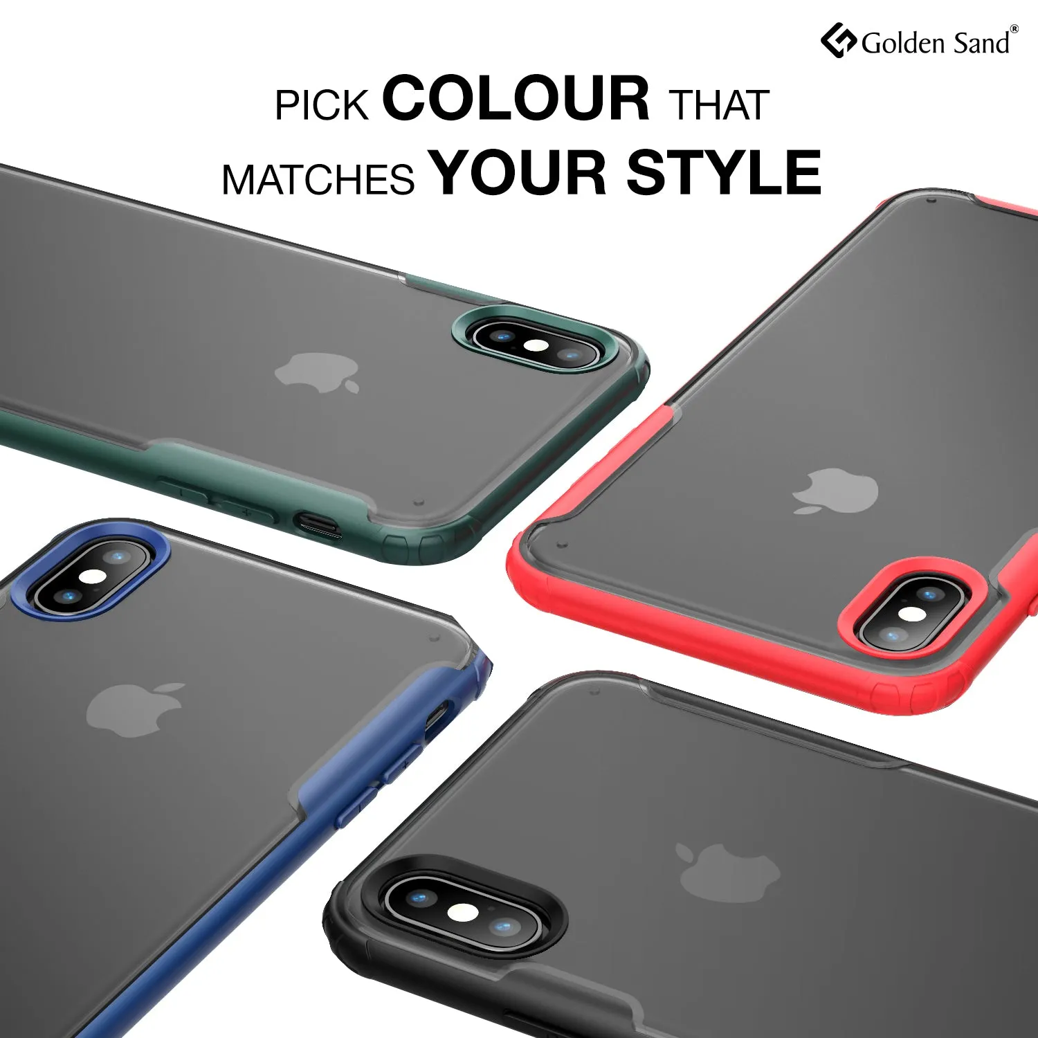 Rugged Frosted Series Hybrid Translucent Back Cover for Apple iPhone XS Max 6.5 inch, Black