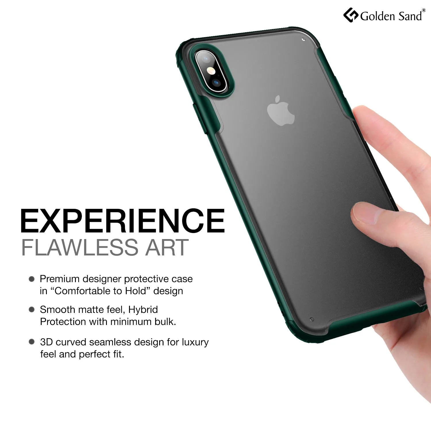 Rugged Frosted Series Hybrid Translucent Back Cover for Apple iPhone XS Max 6.5 inch, Green