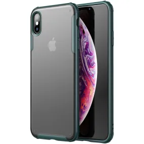 Rugged Frosted Series Hybrid Translucent Back Cover for Apple iPhone XS Max 6.5 inch, Green