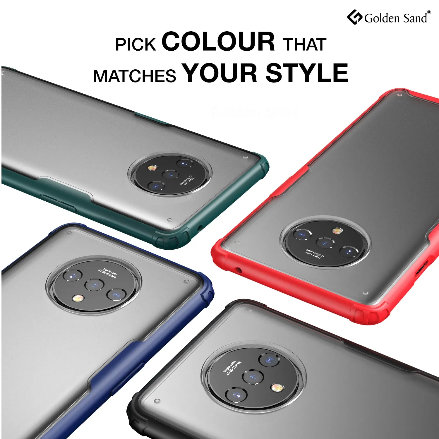Rugged Frosted Series Hybrid Translucent Back Cover for One Plus 7T 6.5 inch, Green