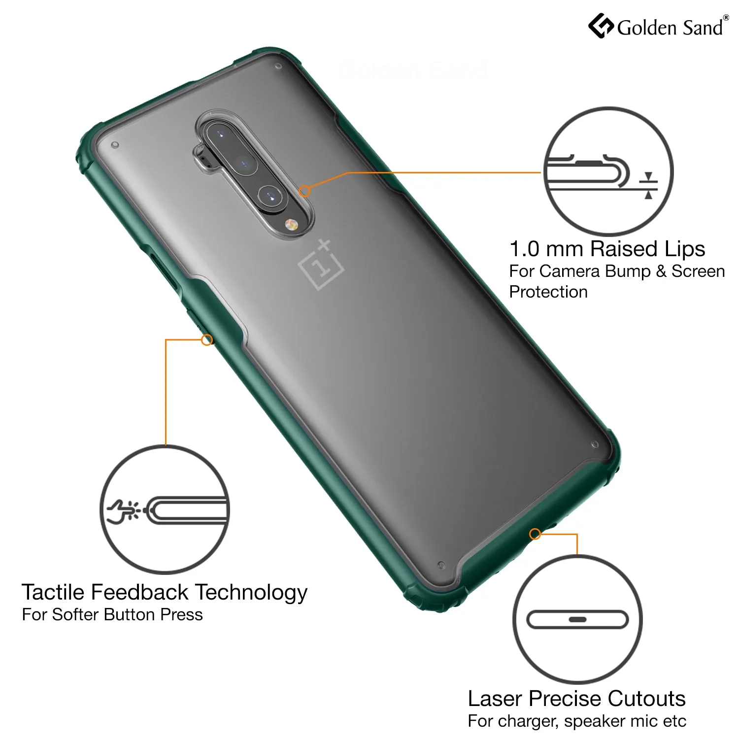 Rugged Frosted Series Hybrid Translucent Back Cover for One Plus 7T Pro, OnePlus 7 Pro, 6.7 inch, Green
