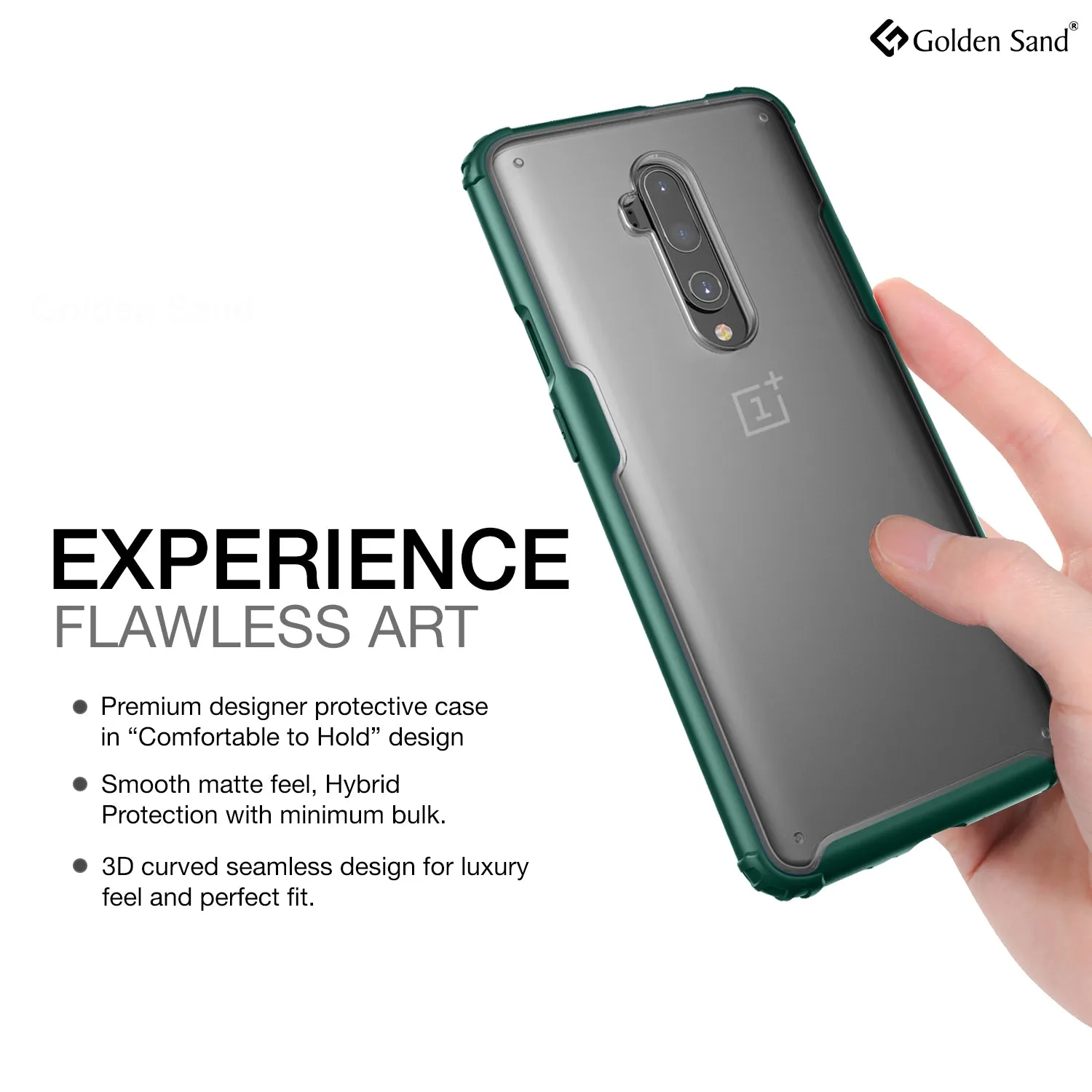 Rugged Frosted Series Hybrid Translucent Back Cover for One Plus 7T Pro, OnePlus 7 Pro, 6.7 inch, Green