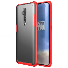 Rugged Frosted Series Hybrid Translucent Back Cover for One Plus 7T Pro, OnePlus 7 Pro, 6.7 inch, Red