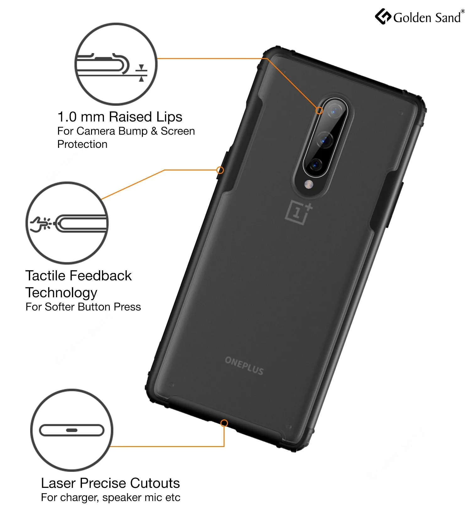 Rugged Frosted Series Hybrid Translucent Back Cover for One Plus 8 6.55 inch, Black