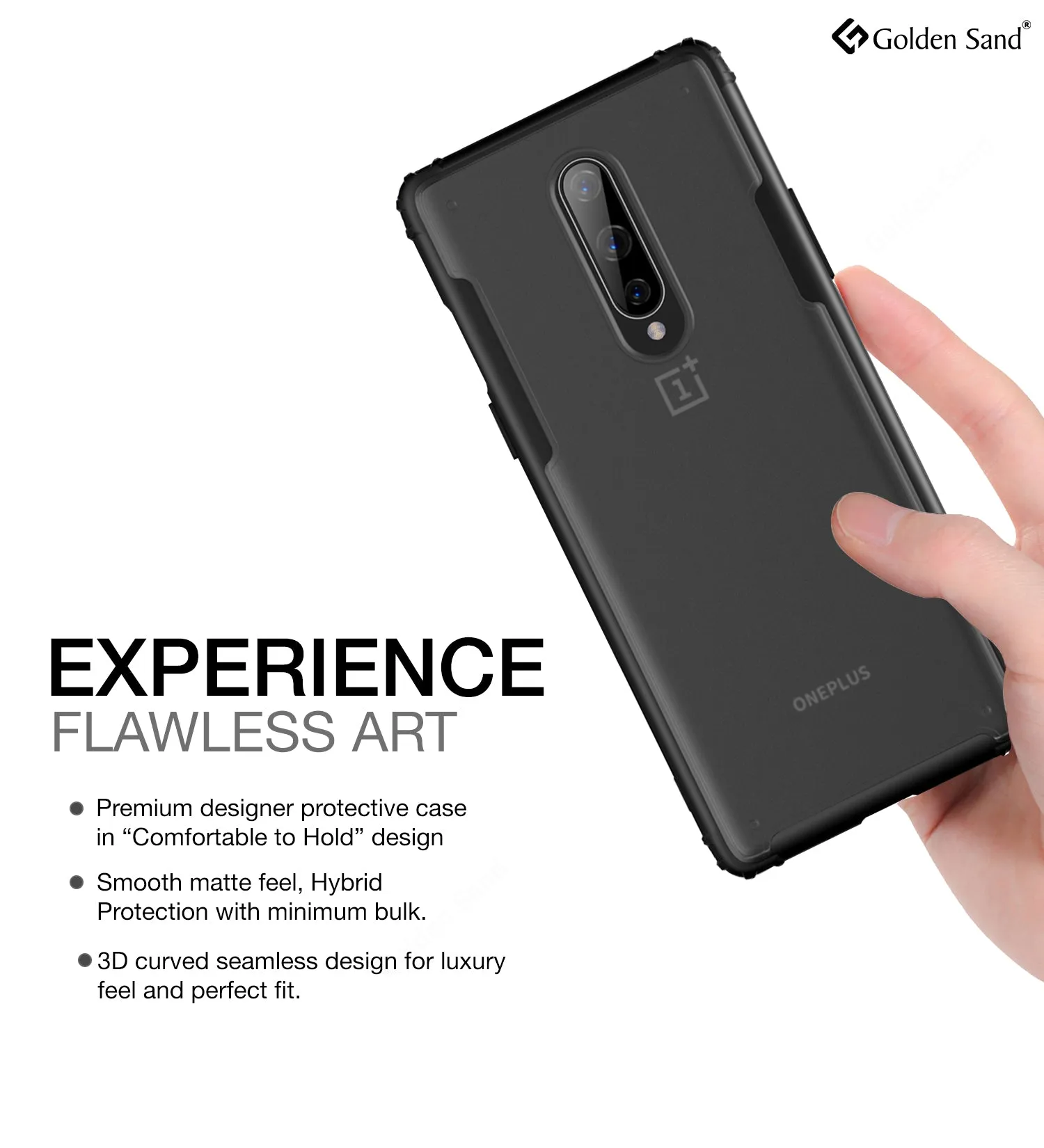Rugged Frosted Series Hybrid Translucent Back Cover for One Plus 8 6.55 inch, Black
