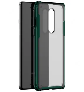 Rugged Frosted Series Hybrid Translucent Back Cover for One Plus 8 6.55 inch, Green
