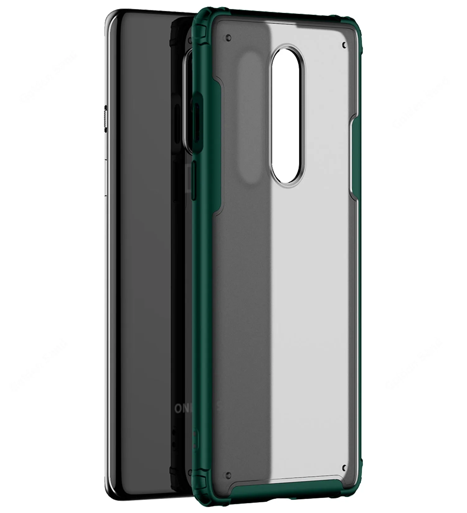 Rugged Frosted Series Hybrid Translucent Back Cover for One Plus 8 6.55 inch, Green