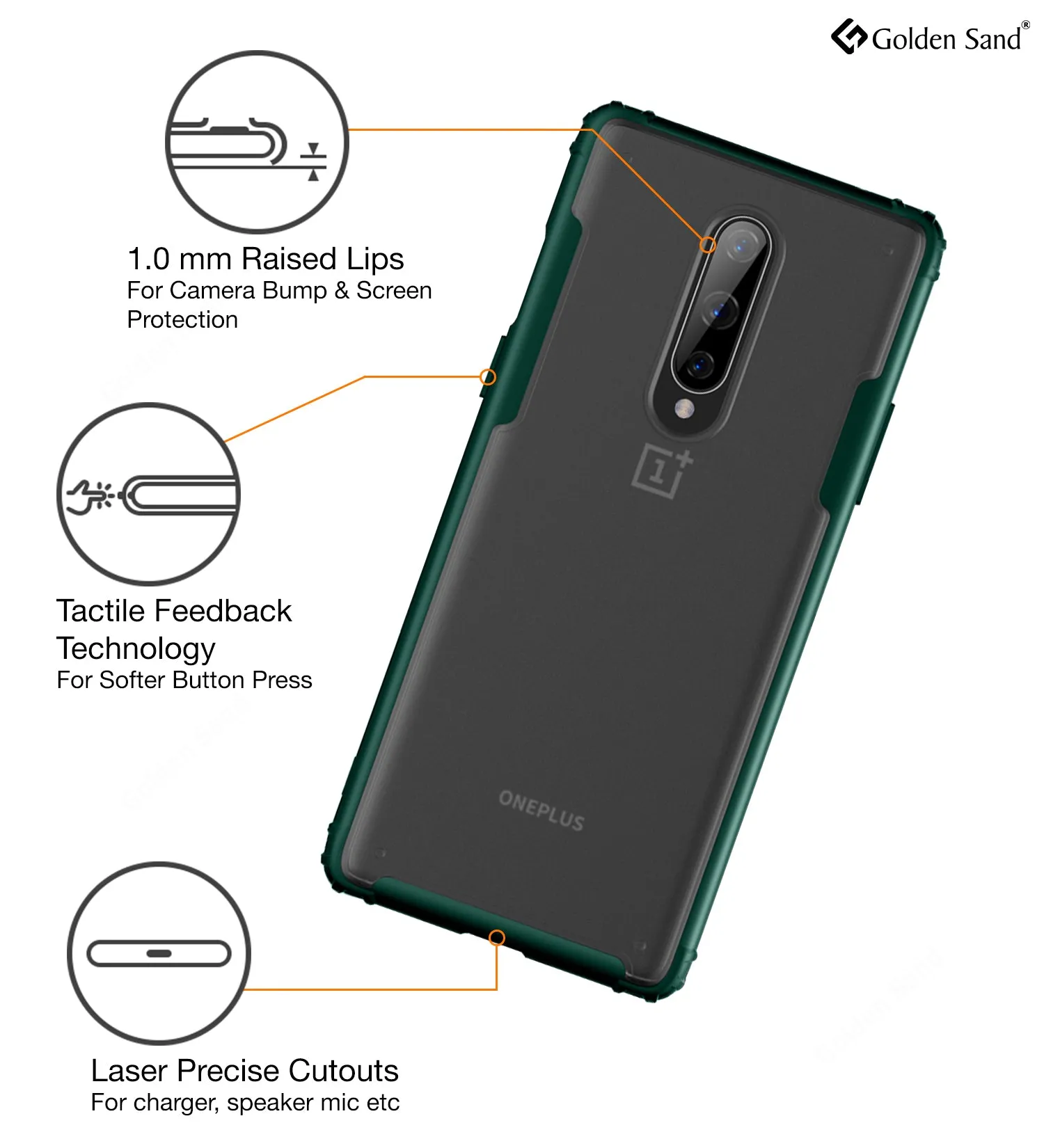 Rugged Frosted Series Hybrid Translucent Back Cover for One Plus 8 6.55 inch, Green