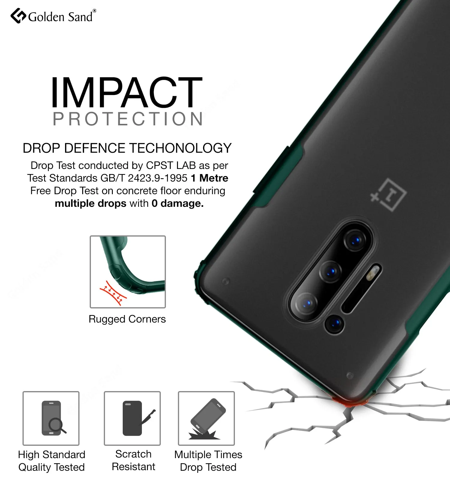 Rugged Frosted Series Hybrid Translucent Back Cover for One Plus 8 Pro 6.78 inch, Green