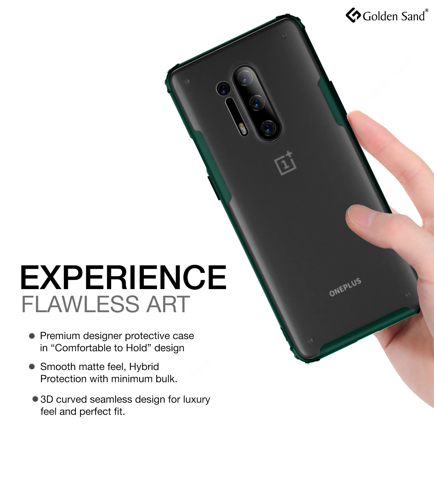 Rugged Frosted Series Hybrid Translucent Back Cover for One Plus 8 Pro 6.78 inch, Green