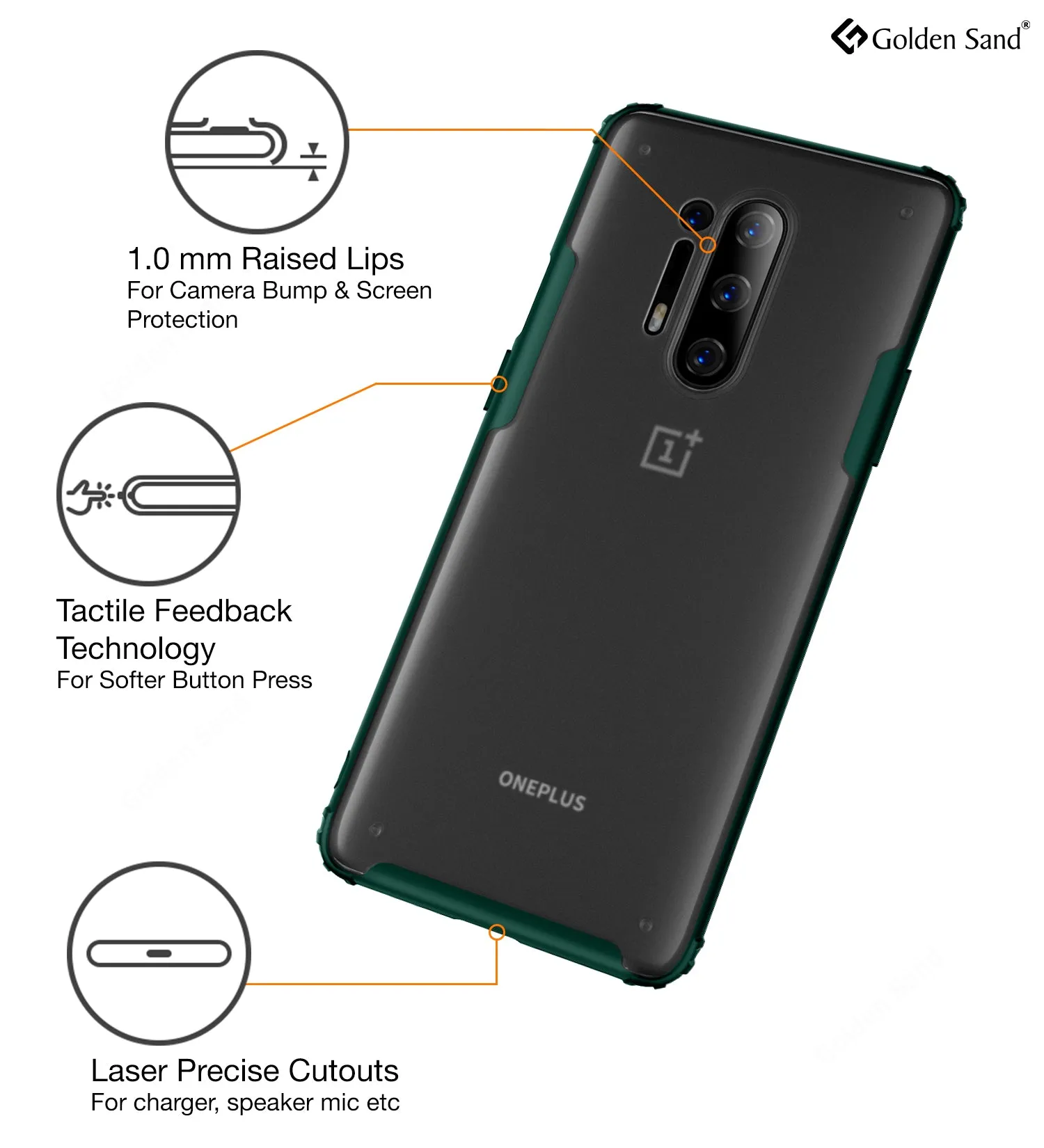 Rugged Frosted Series Hybrid Translucent Back Cover for One Plus 8 Pro 6.78 inch, Green