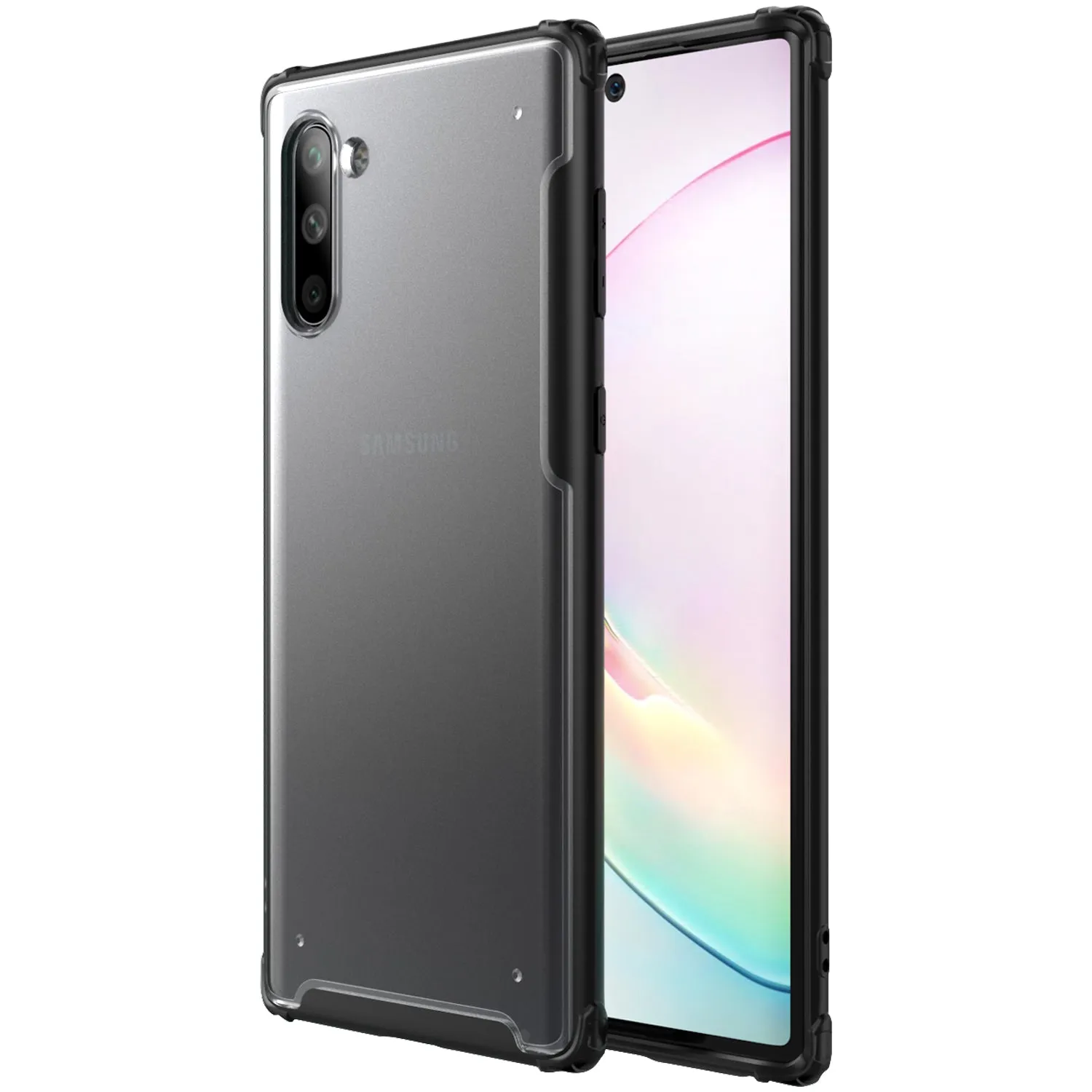 Rugged Frosted Series Hybrid Translucent Back Cover for Samsung Galaxy Note 10 6.7 inch, Black