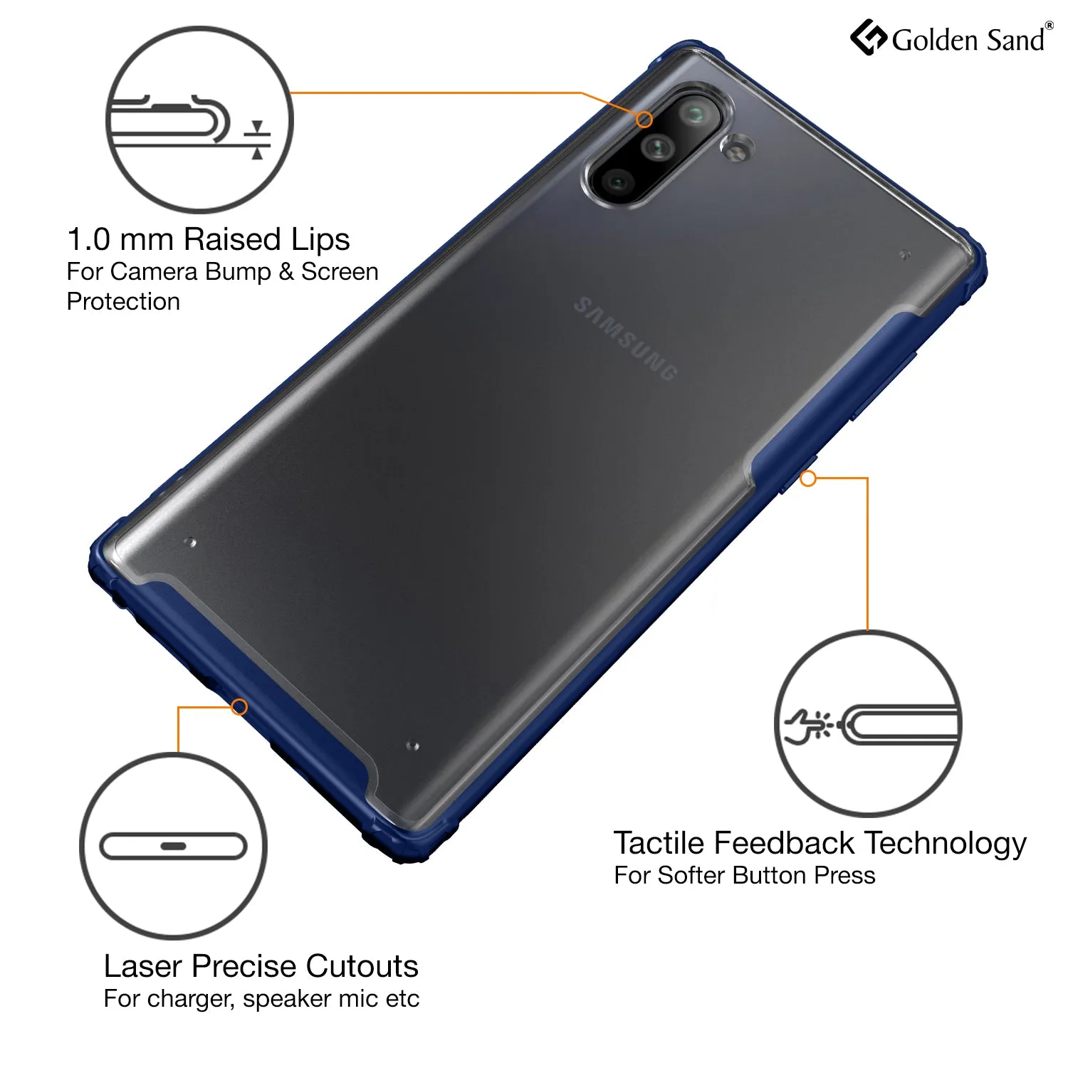 Rugged Frosted Series Hybrid Translucent Back Cover for Samsung Galaxy Note 10 6.7 inch, Blue