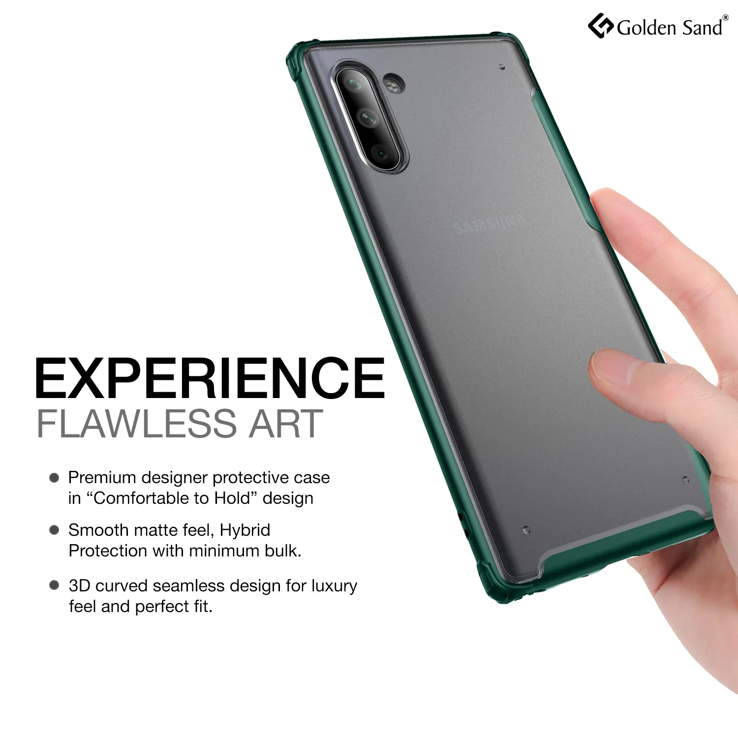 Rugged Frosted Series Hybrid Translucent Back Cover for Samsung Galaxy Note 10 6.7 inch, Green