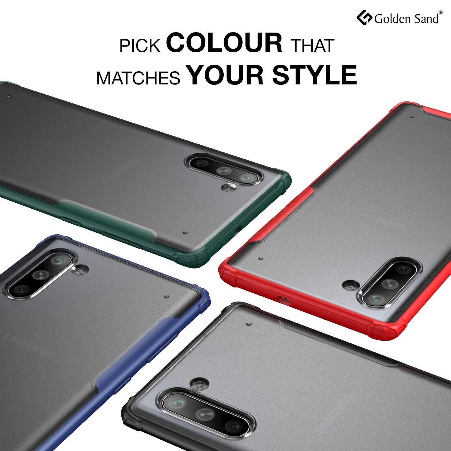 Rugged Frosted Series Hybrid Translucent Back Cover for Samsung Galaxy Note 10 6.7 inch, Red