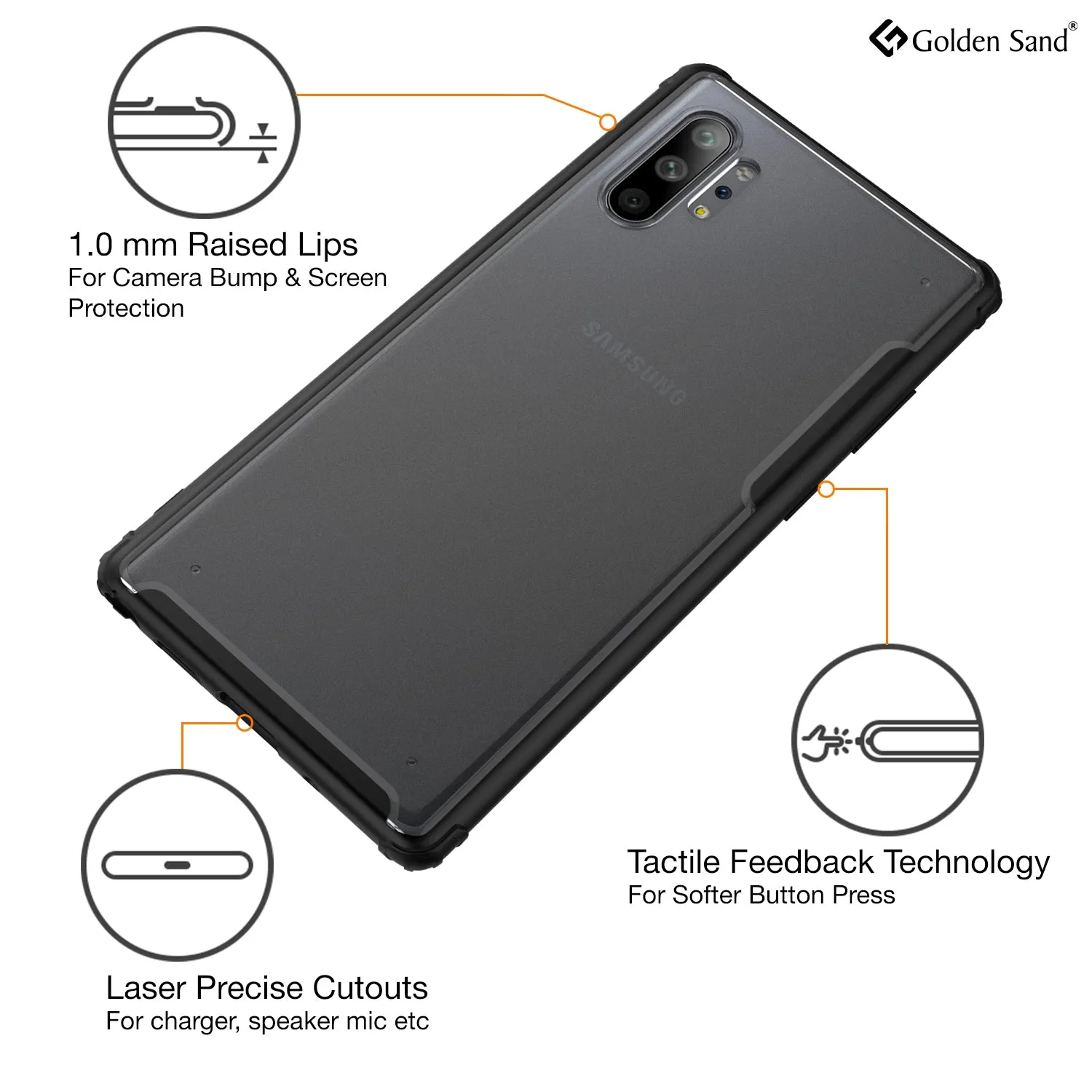 Rugged Frosted Series Hybrid Translucent Back Cover for Samsung Galaxy Note 10 Plus 6.8 inch, Black